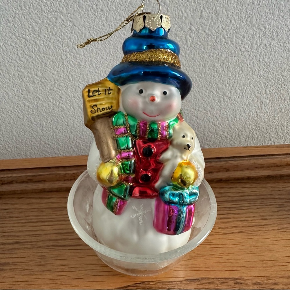 Thomas Pacconi Classics 2005 Collection Glass Xmas Ornaments Snowman Let It Snow
